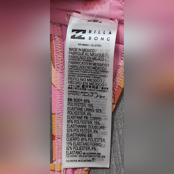 Billabong Pretty Groovy Square Bralette Bikini Top ABJX300687 Womens Sz M/10 NWT - Picture 4 of 10